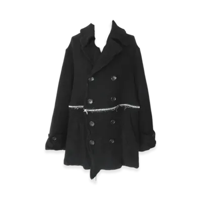 BLACK COMME des GARCONS Heavy Wool Tweed Garment Treated "Black"