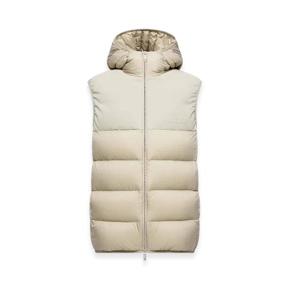 MONCLER Bresse Hooded Down Gilet "Light Beige"