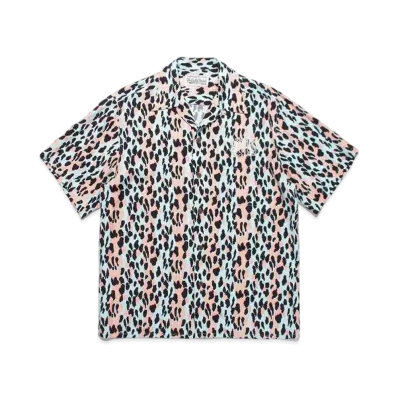 WACKO MARIA MR.BROTHERS CUT CLUB / LEOPARD OPEN COLLAR SHIRT "Orange"