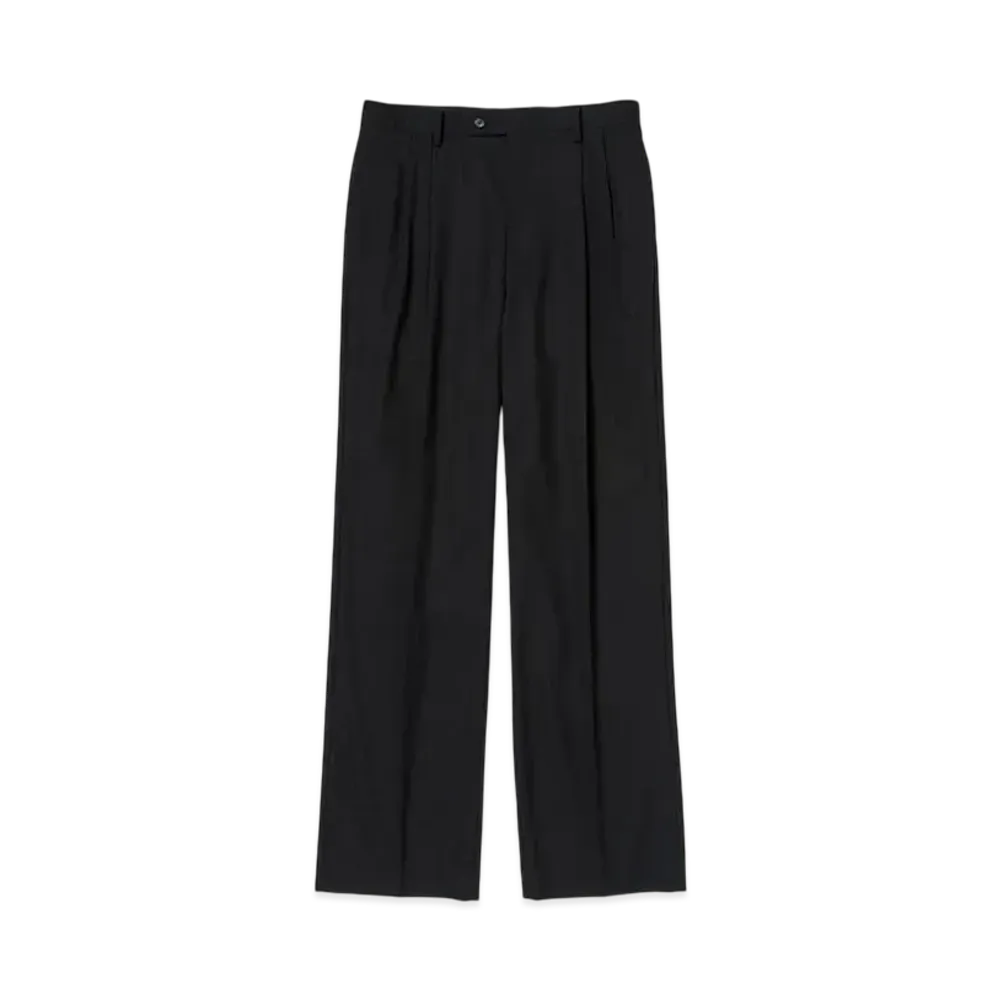 AURALEE Super Fine Tropical Wool Two-Tuck Slacks "Black"