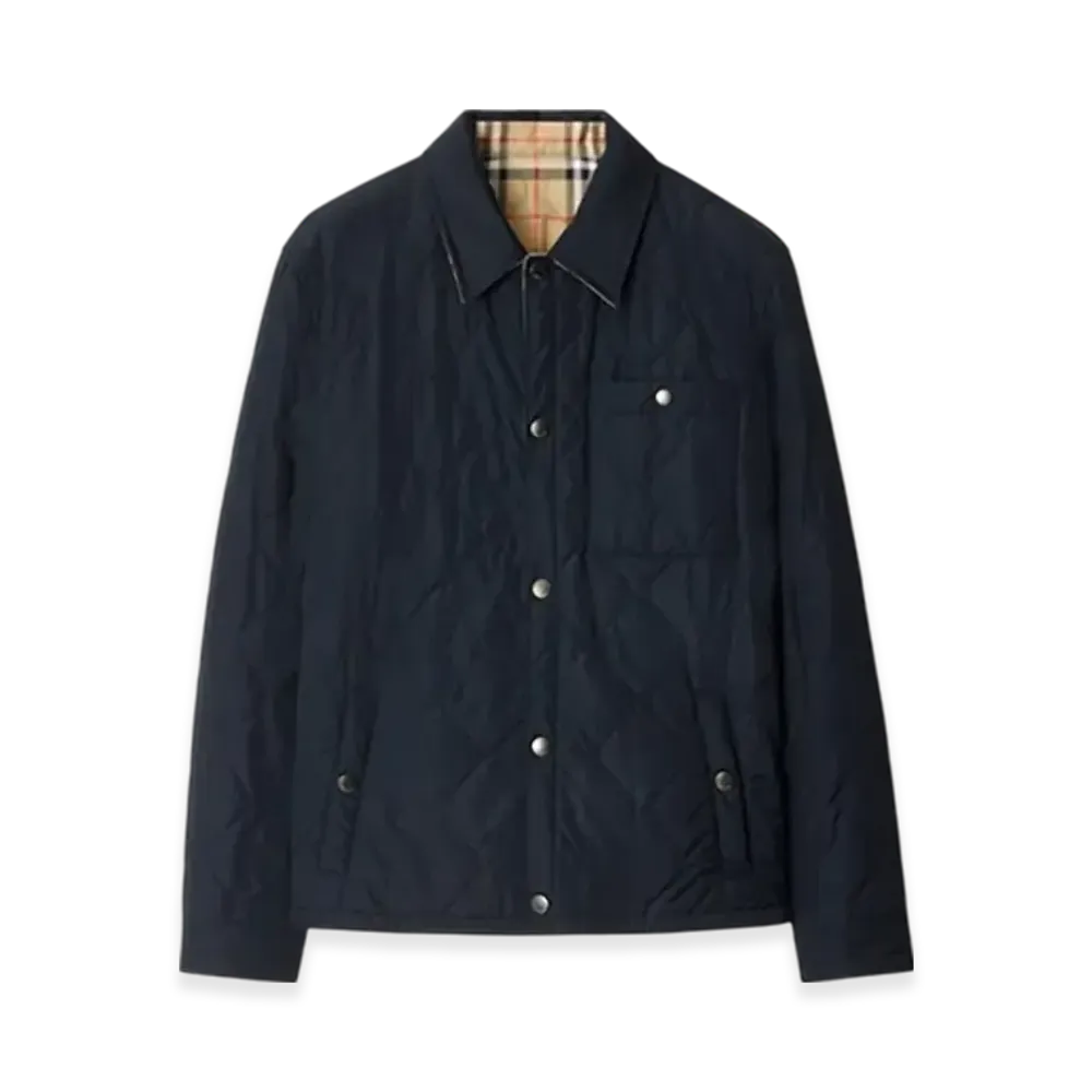 Burberry Reversible Quilted Nylon Overshirt "Navy"