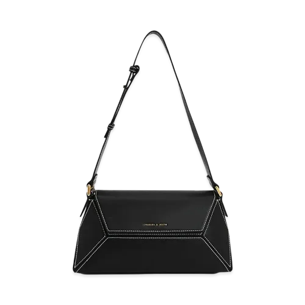 CHARLES & KEITH Nasrin Geometric Shoulder Bag "Black"