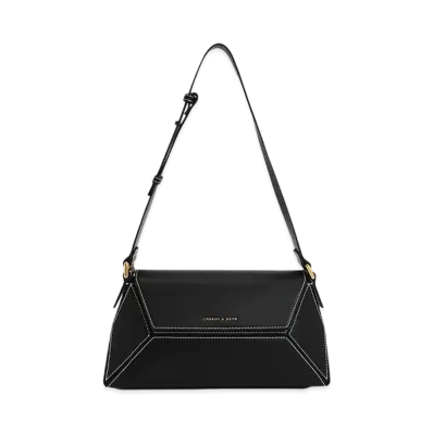 CHARLES & KEITH Nasrin Geometric Shoulder Bag "Black"