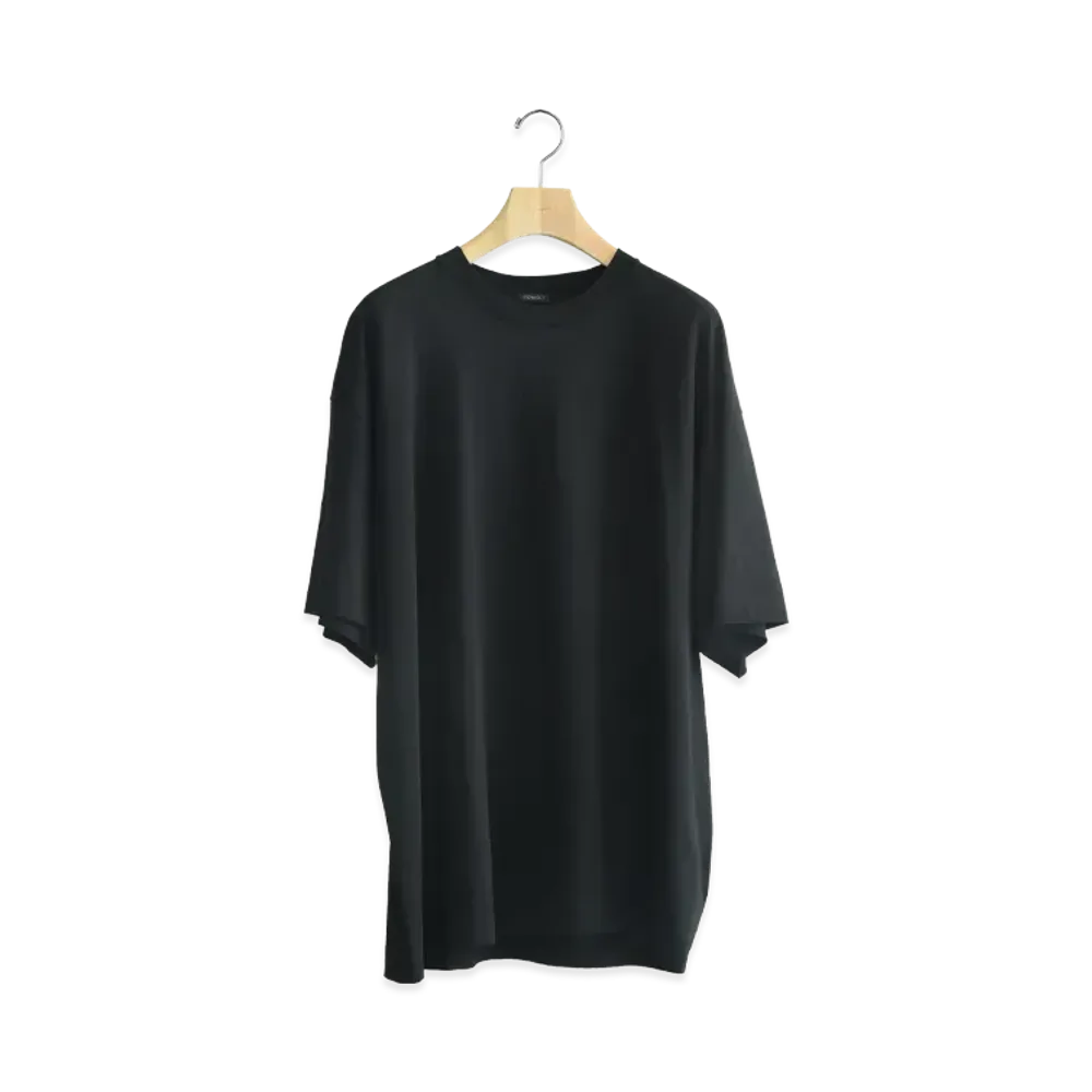 COMOLI Cotton Jersey Short Sleeve T-Shirt "Black"