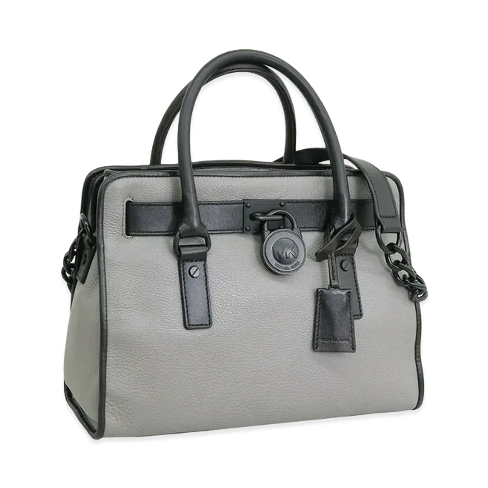 MICHAEL KORS Women's Hmltn French Binding EW Satchel "Grey"