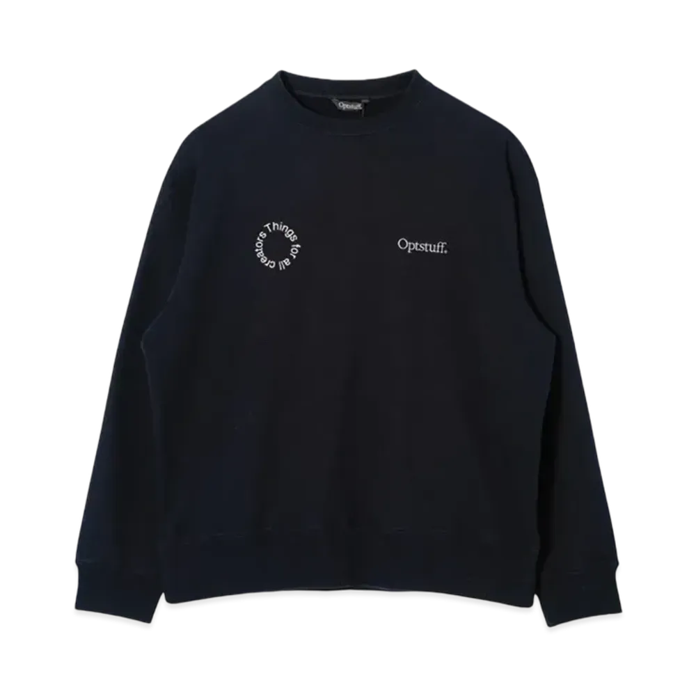 Optstuff Crewneck Sweat Shirt Circle Logo "Navy"