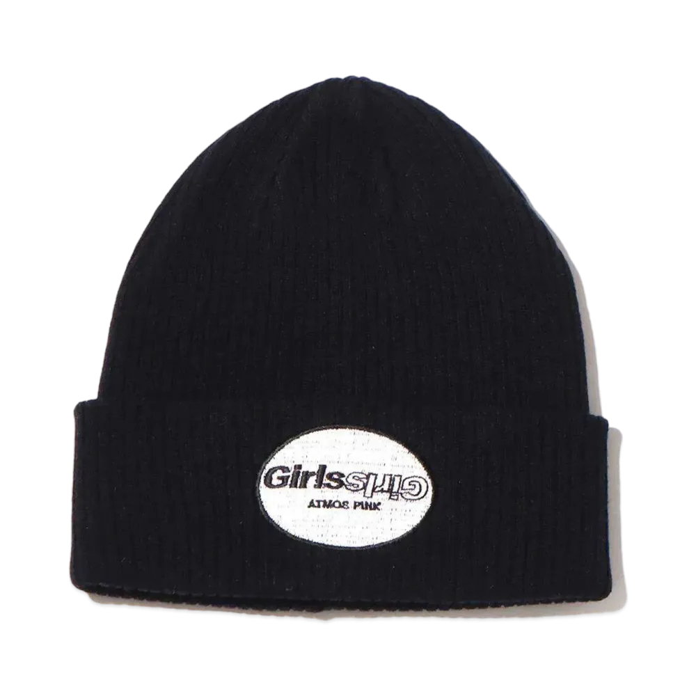 atmos Pink x Girls2 Logo Patch Knit Hat "Black"