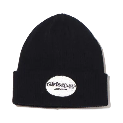 atmos Pink x Girls2 Logo Patch Knit Hat "Black"