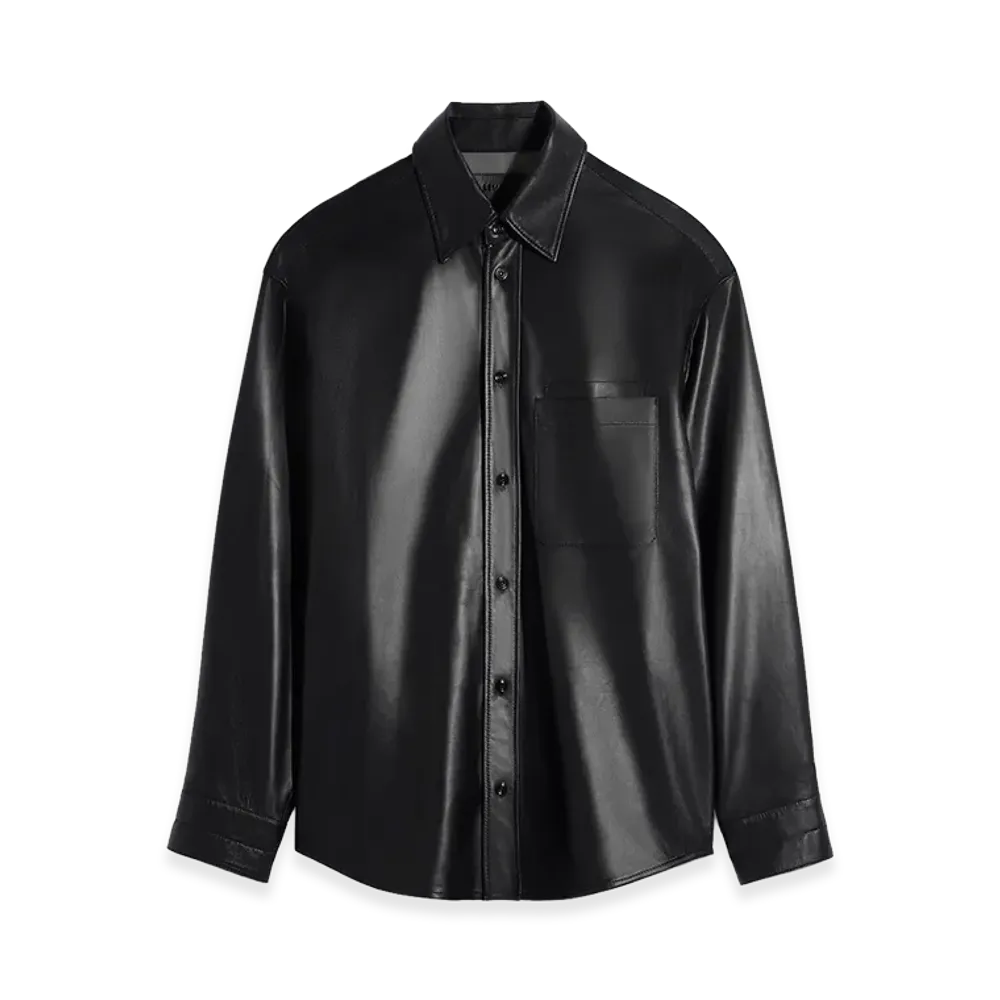 LEMAIRE Light Nappa Lamb Overshirt "Black"