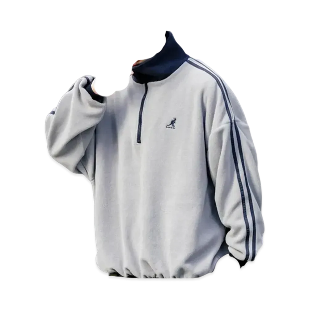 KANGOL Rocky Monroe Exclusive Micro Fleece Half Zip Sweatshirt "Grey1"