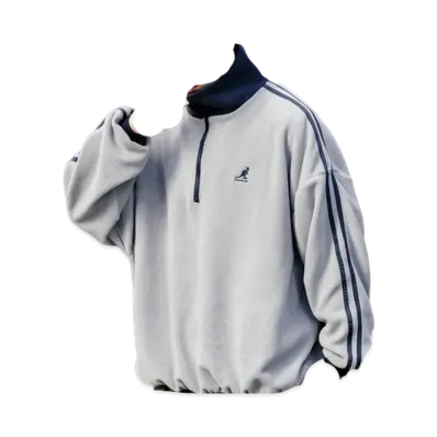KANGOL Rocky Monroe Exclusive Micro Fleece Half Zip Sweatshirt "Grey1"