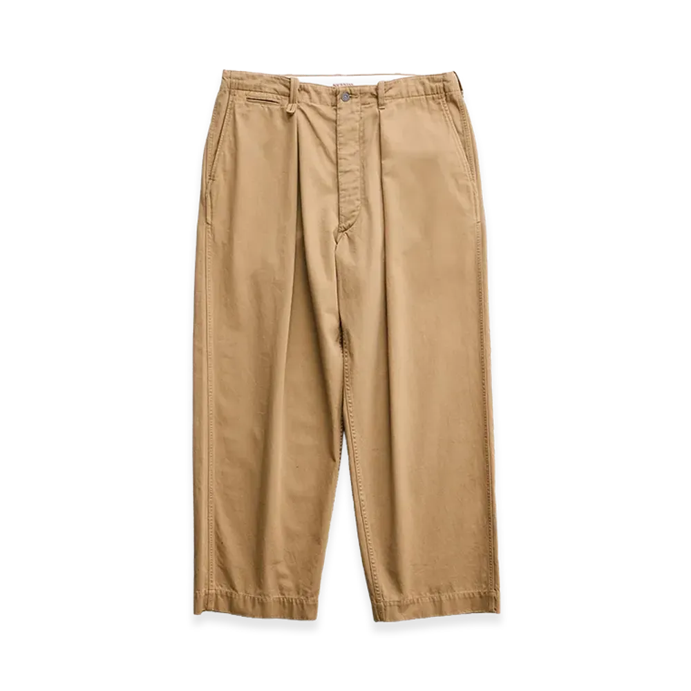 NICENESS Albarn Aged-Effect Resized Chino Trousers "Beige"