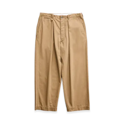 NICENESS Albarn Aged-Effect Resized Chino Trousers "Beige"
