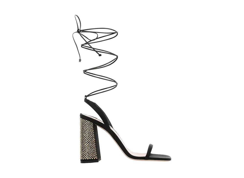 MIU MIU Women's Satin Sandals "Black"