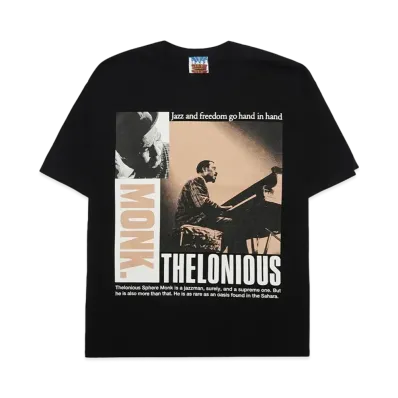 CITY COUNTRY CITY COTTON T-SHIRT THELONIUS MONK(MONKPIANO,COMPOSER) "BLACKxSAND"