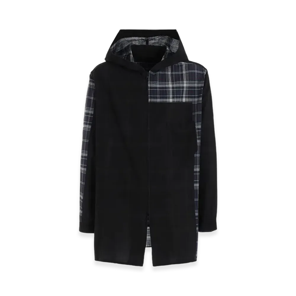 S'YTE Madras Check Pigment Print Hooded Shirt "Navy"
