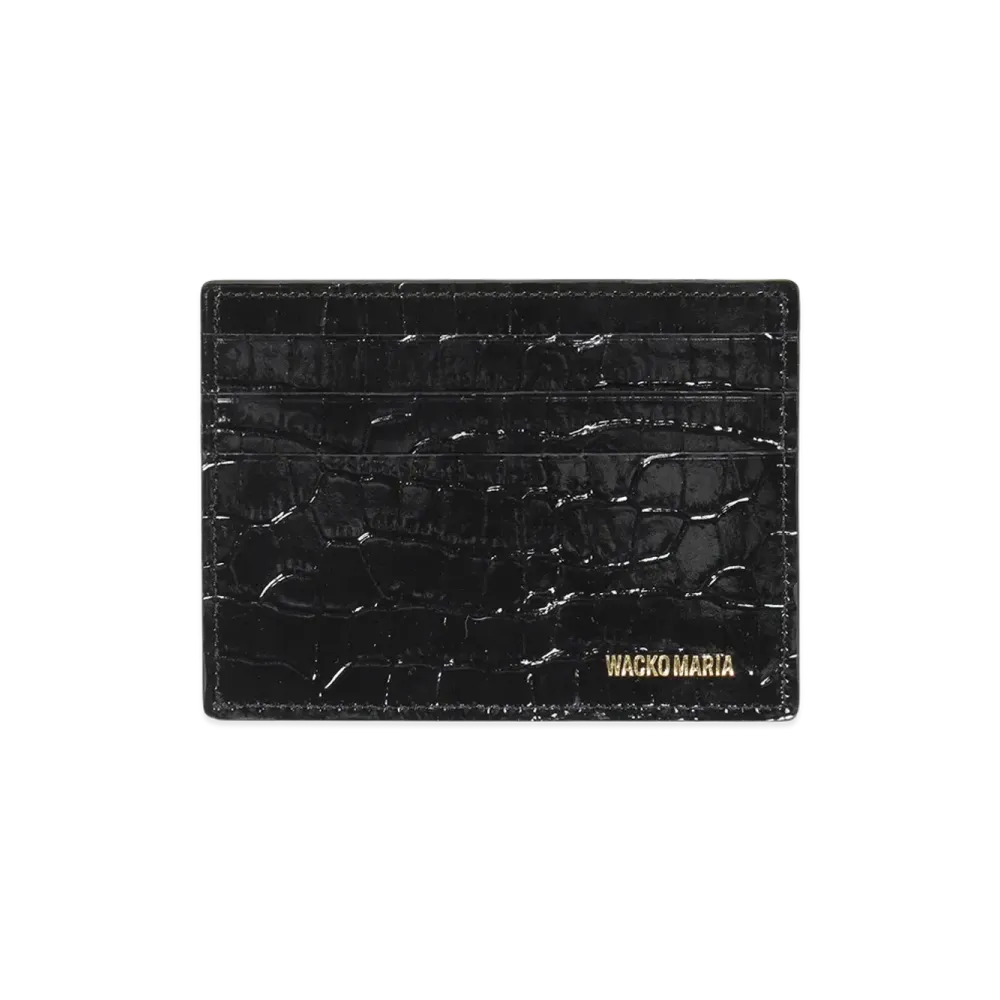 WACKO MARIA x Dormeuil Crocodile Embossed Leather Card Case "Black"