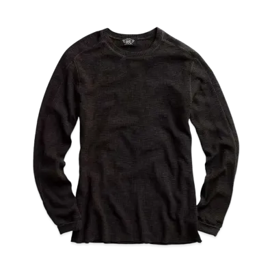 RRL Ralph Lauren Textured Crew Neck "Black"