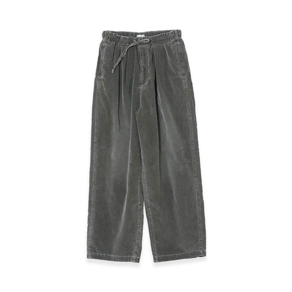 YOKE Corduroy 1Pleated Easy Trousers "Black"