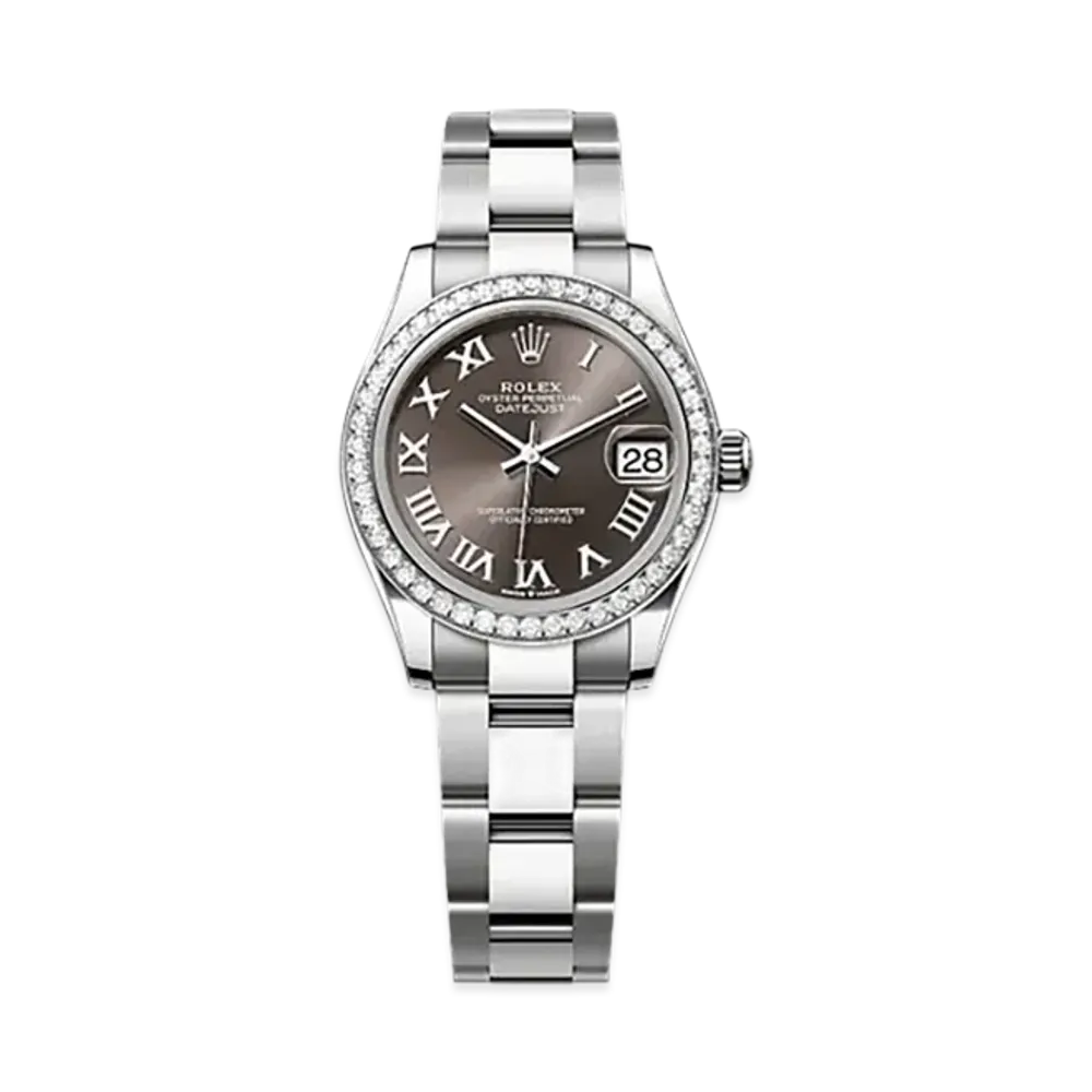 ROLEX Datejust 31 Oystersteel & White Gold Diamonds "Brown"