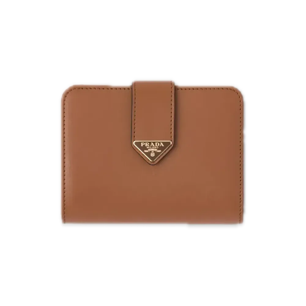 PRADA City Calf Tab Wallet "Cognac"