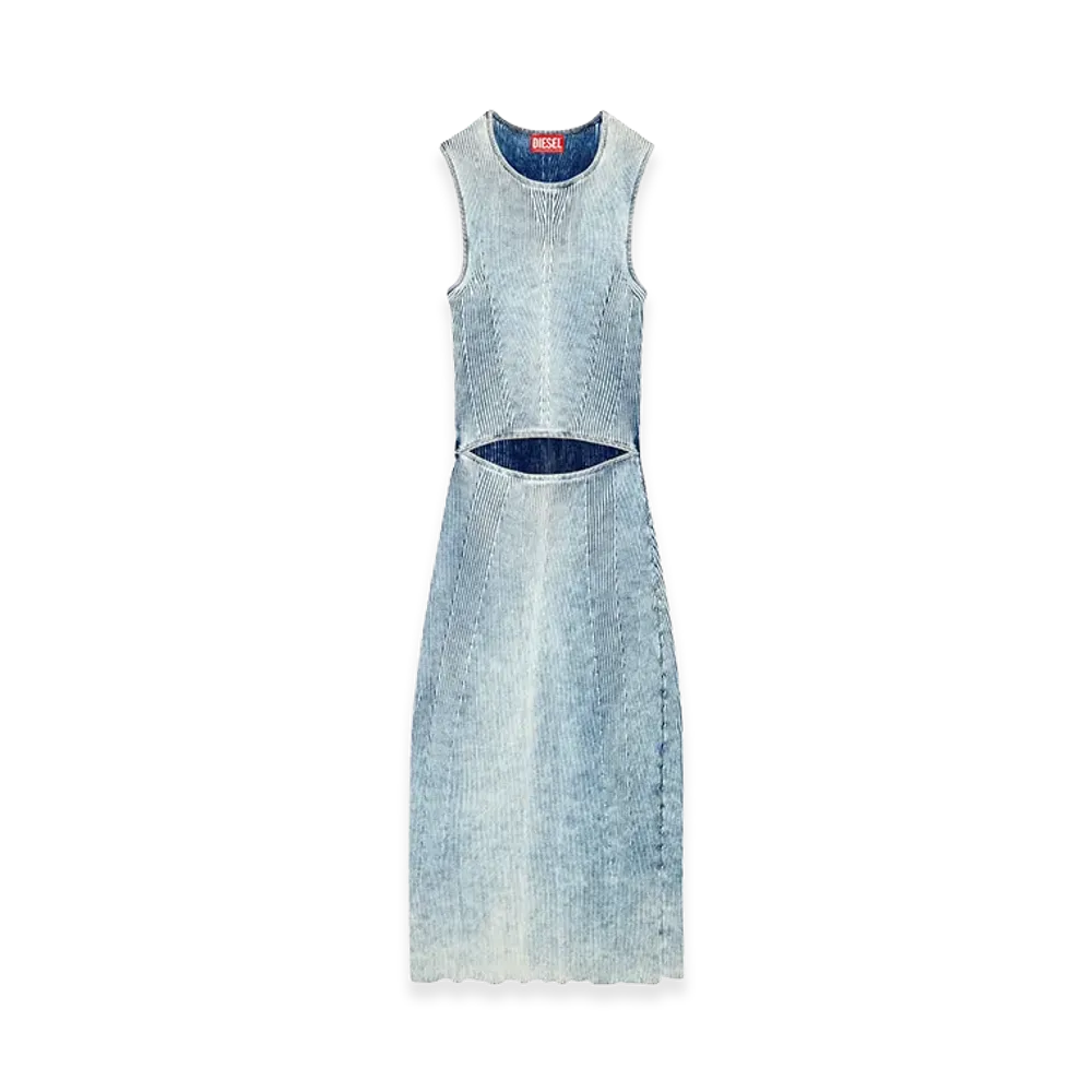 Diesel Women's M-Taryn Midi Ribbed Dress "Blue"