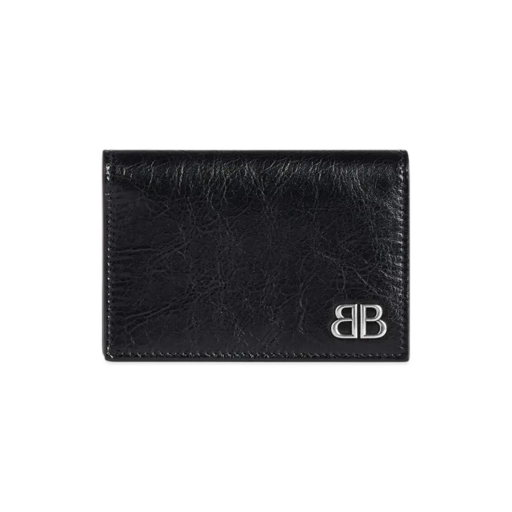BALENCIAGA Monaco Flap Card Holder "Black"