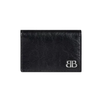 BALENCIAGA Monaco Flap Card Holder "Black"