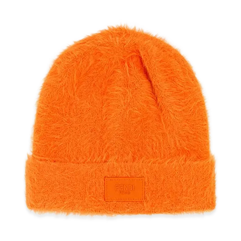 FENDI Nylon Beanie Hat "Orange"