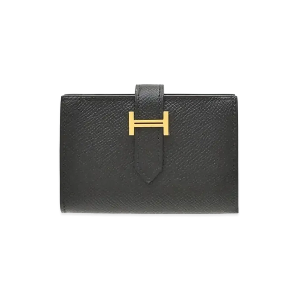 Hermes Bearn Mini Veau Epsom "Noir/Gold"