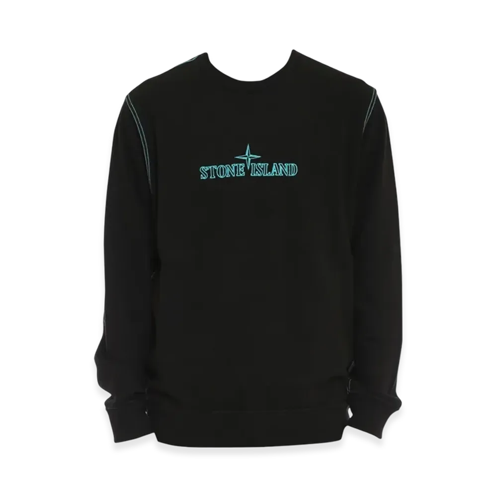 Stone Island 61459 Embroidered Logo Crewneck Sweatshirt - 21SS "Black"