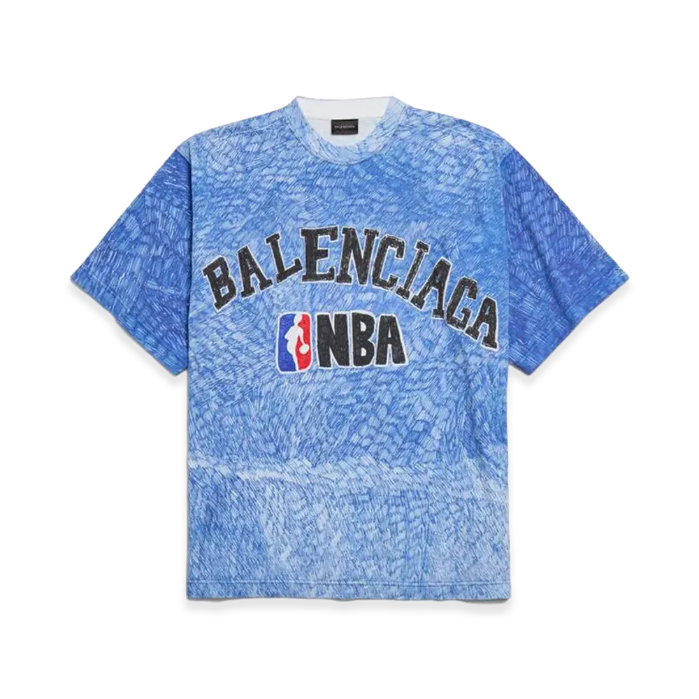 BALENCIAGA x NBA Collaboration Oversized T-Shirt "Blue"