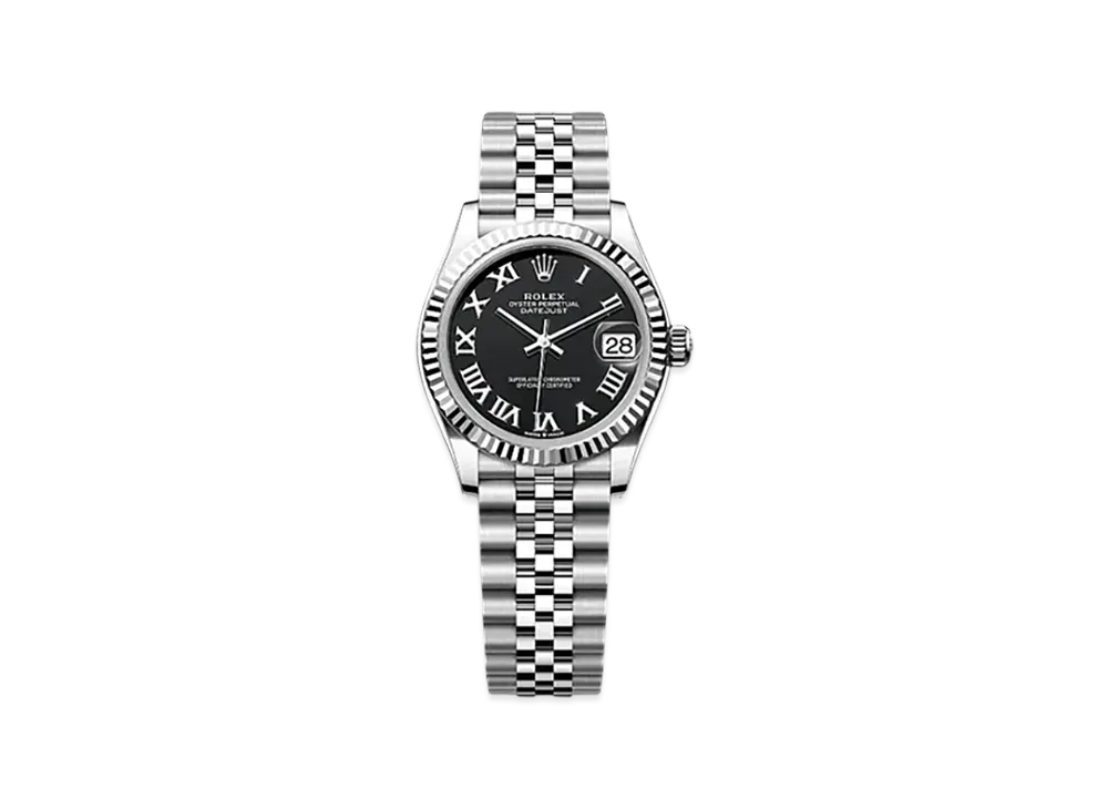 ROLEX Datejust 31mm Oystersteel & White Gold 278274 "Bright Black"