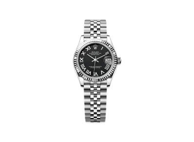 ROLEX Datejust 31mm Oystersteel & White Gold 278274 "Bright Black"