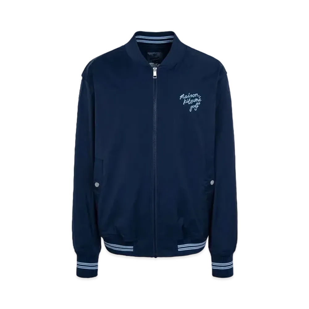 Maison Kitsune Golf Fox Head Stadium Jacket "Navy"