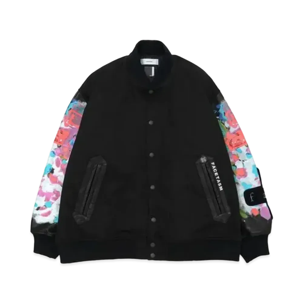 FACETASM Spraypaint Stadium Jacket "Black"