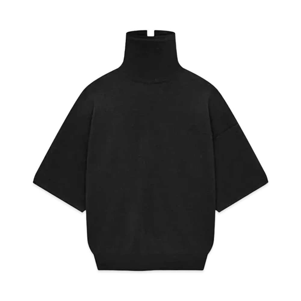 FEAR OF GOD Merino Knit High Neck Tee "Melange Black"