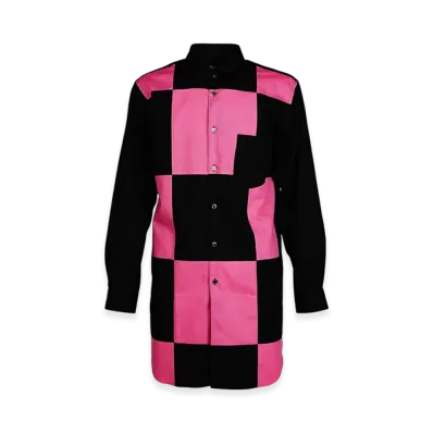 COMME des GARCONS HOMME PLUS Broadcloth Block Check Shirt "Black/Pink"