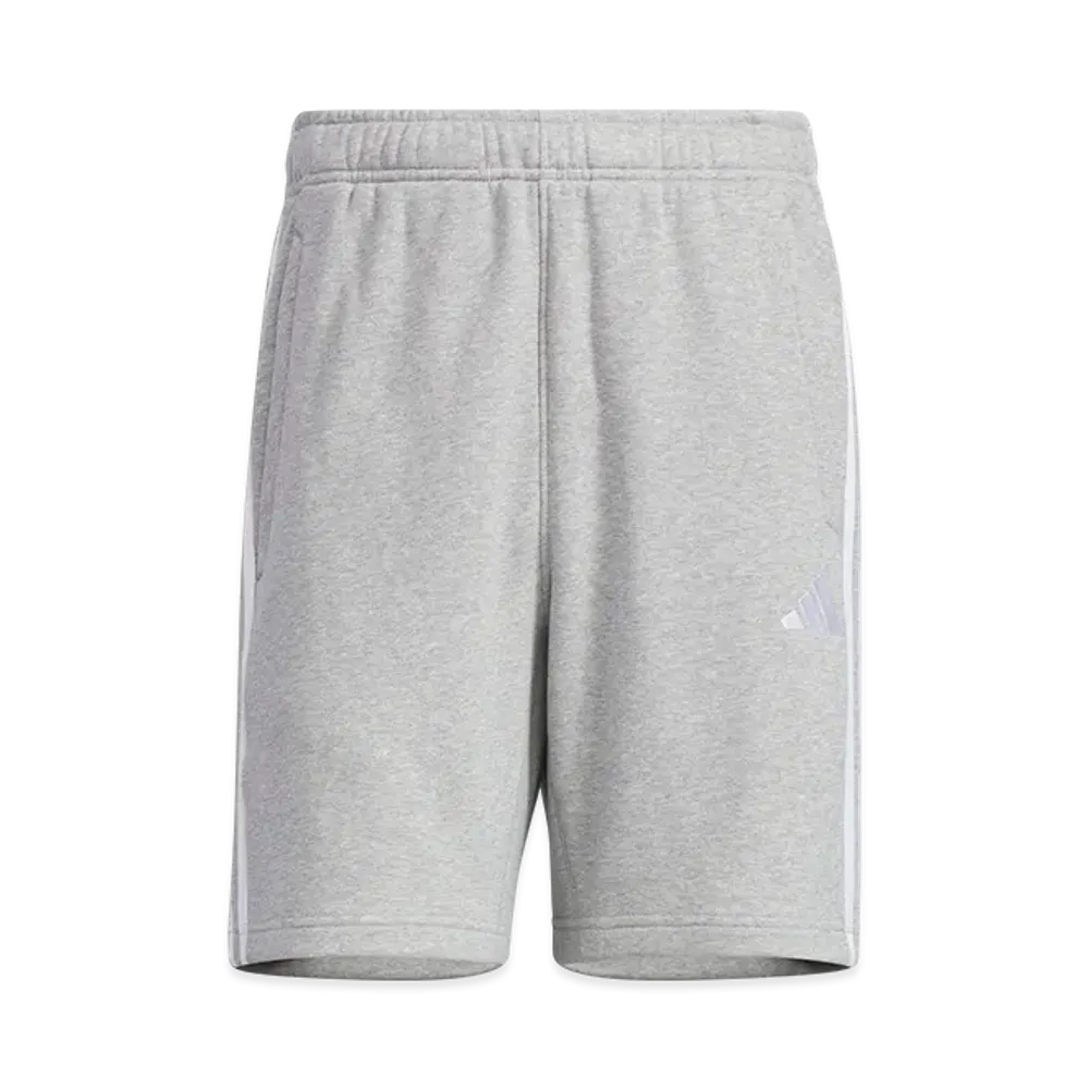 adidas Essentials Plus Regular Fit Three Stripes French Terry Shorts "Medium Grey Heather"