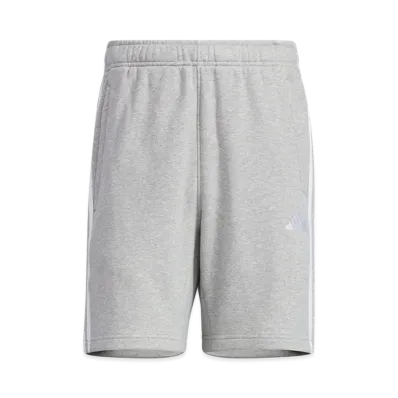 adidas Essentials Plus Regular Fit Three Stripes French Terry Shorts "Medium Grey Heather"
