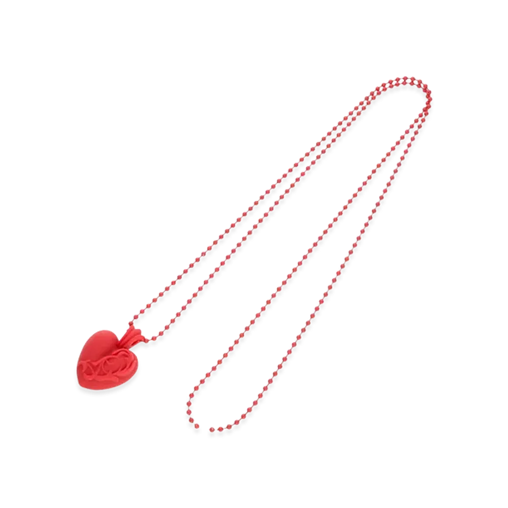Chrome Hearts Rubber Heart Silicon Necklace "Red"