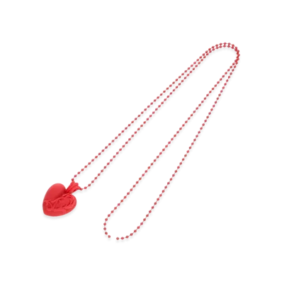 Chrome Hearts Rubber Heart Silicon Necklace "Red"