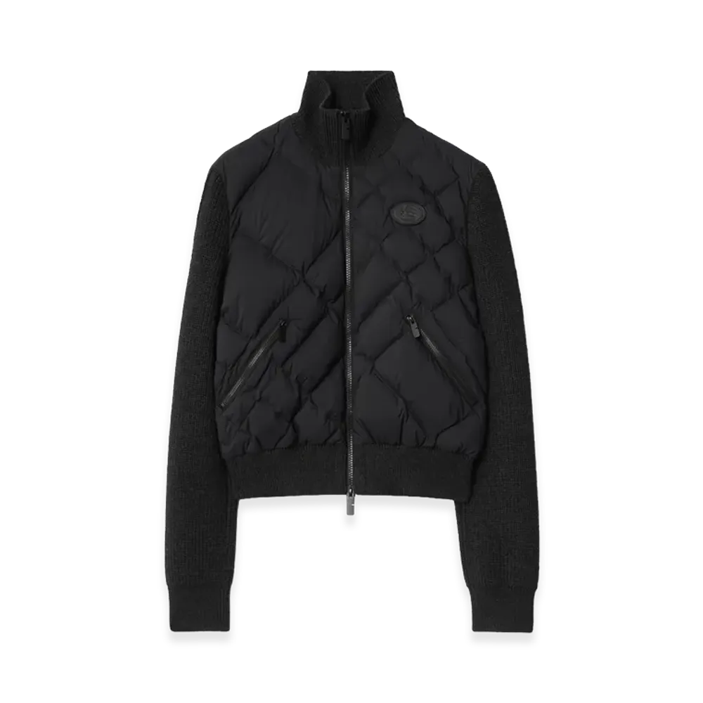Burberry Women's Check Stitch Nylon & Wool Jacket "Black"