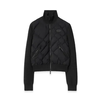 Burberry Women's Check Stitch Nylon & Wool Jacket "Black"