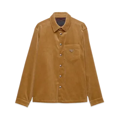 PRADA Men's Corduroy Shirt "Sand Beige"