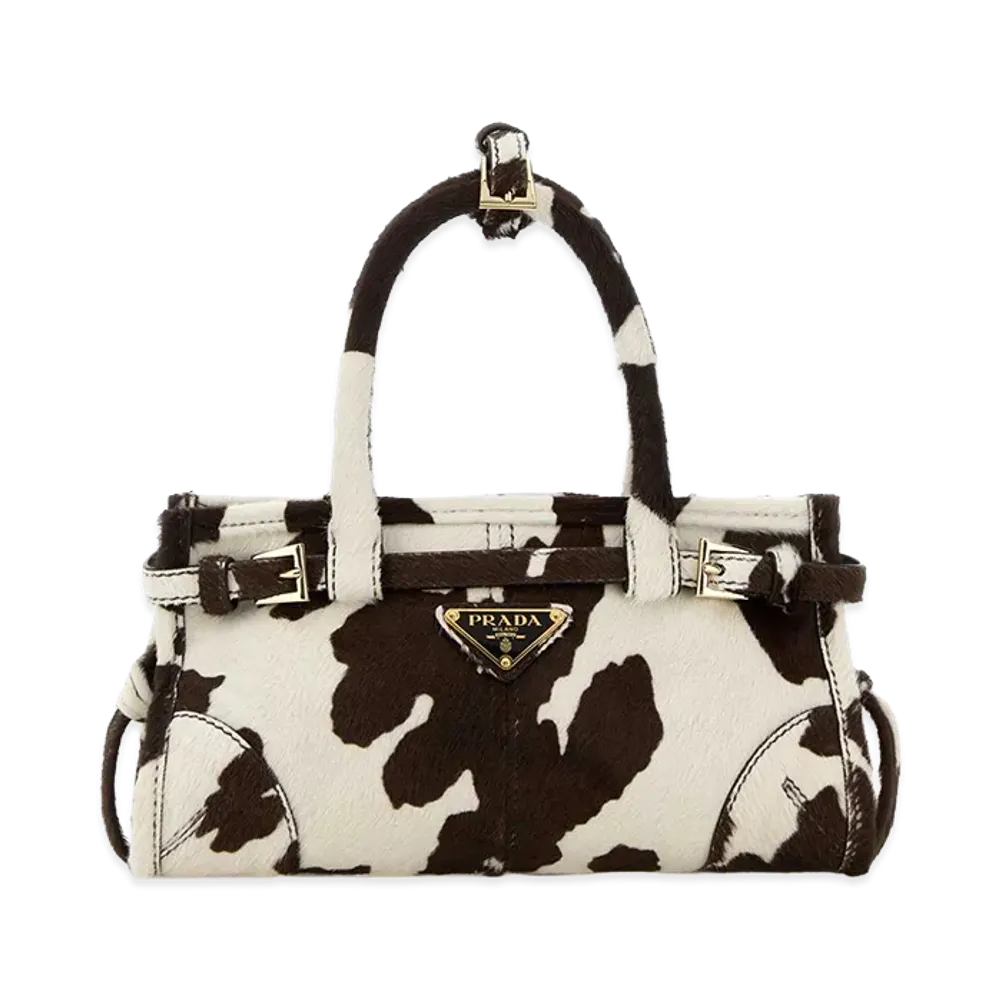 PRADA Women's Printed Calf Hair Mini Bonnie Handbag "Animal Print"