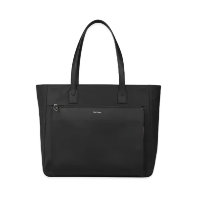 Paul Smith Nylon Bright Stripe Trim Tote Bag "Black"