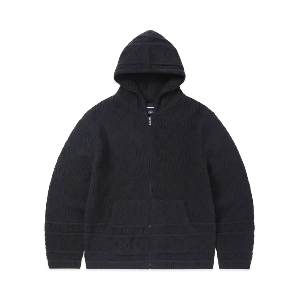 thisisneverthat Cable Knit Zip Hoodie "Navy"