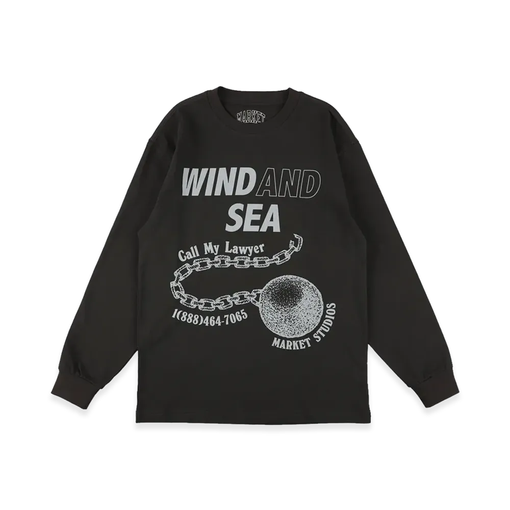 WIND AND SEA x MARKET Call My Lawer L/S Tee "Black"