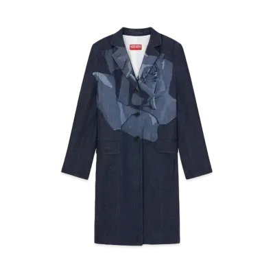 KENZO 'ROSE' Denim Coat "Rinse Blue Denim"
